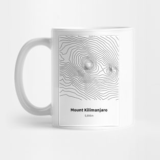 Mount Kilimanjaro Topographic Map Mug